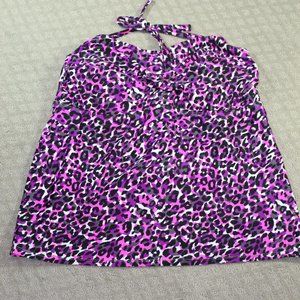 Catalina Size 2X Pink, Purple and Black Animal Print Tankini